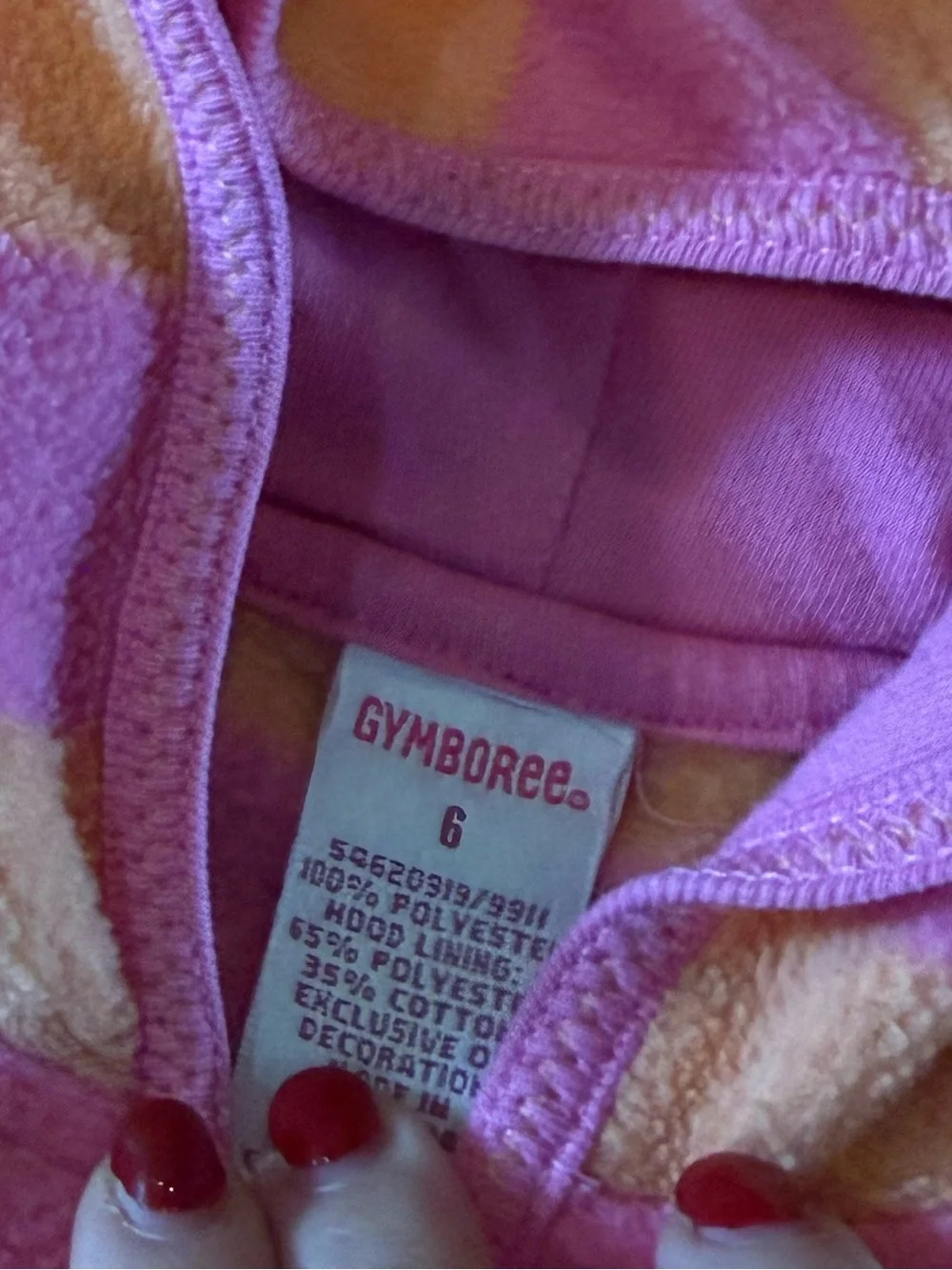 Gymboree Girls' Hooded Zip Jacket in Pink & Peach Stripes